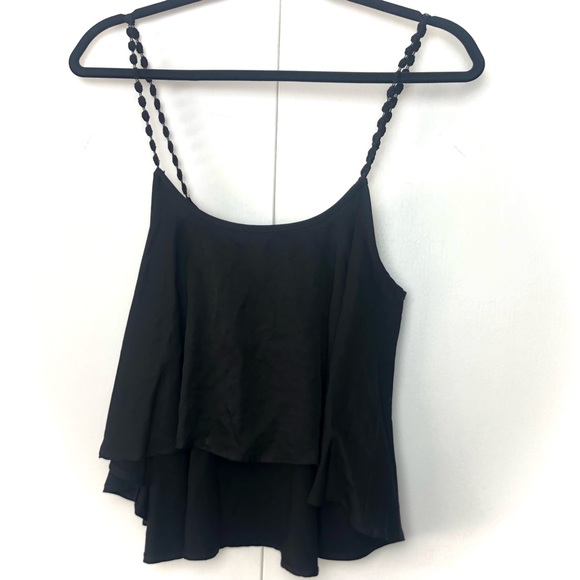 For Love & Lemons Black Embroidered Strap Cami Top - Picture 2 of 8